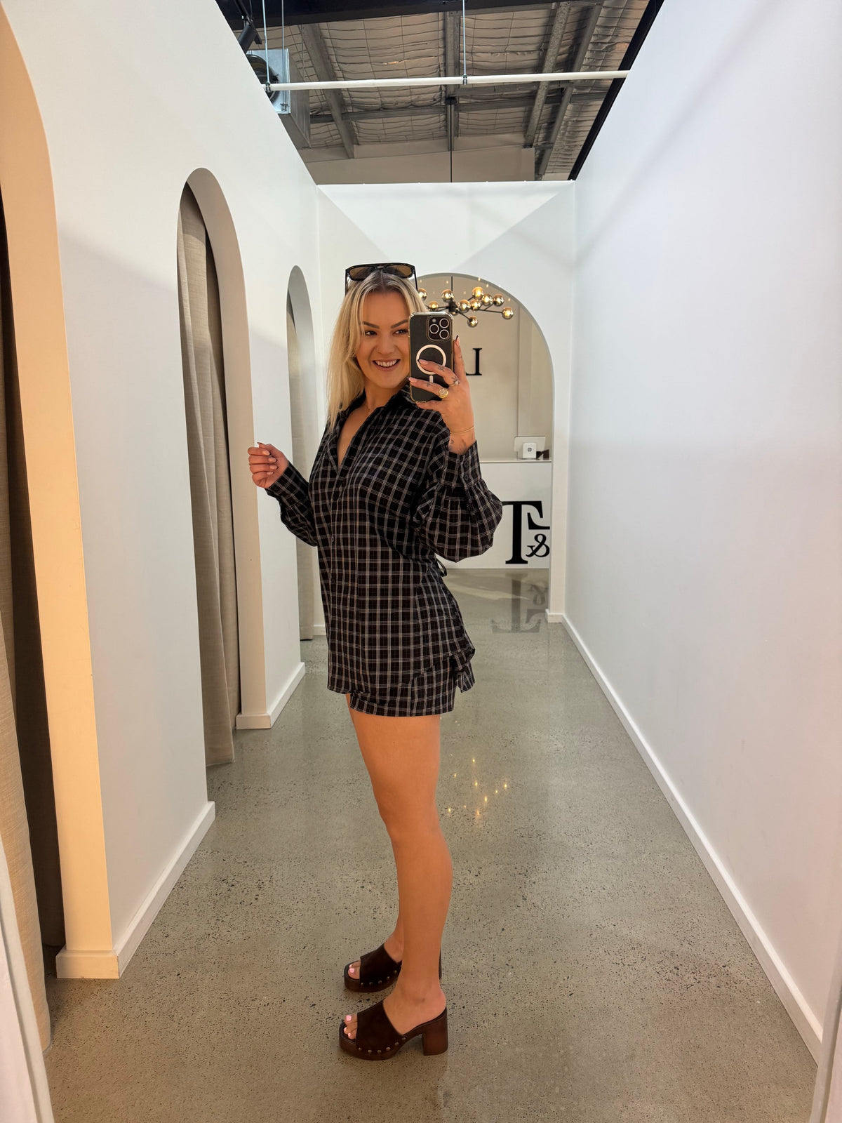 BY FRANKIE / BLACK / WHITE PLAID SHORTS / 939-1