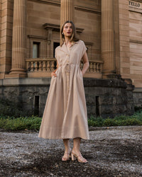 WHITE CLOSET / MARIETTE SHIRT DRESS / NATURAL / TF10746