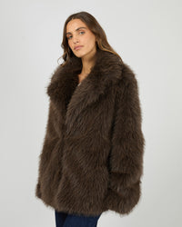 ALL ABOUT EVE / BRANDY FUR COAT / CHOCOLATE / 6479104