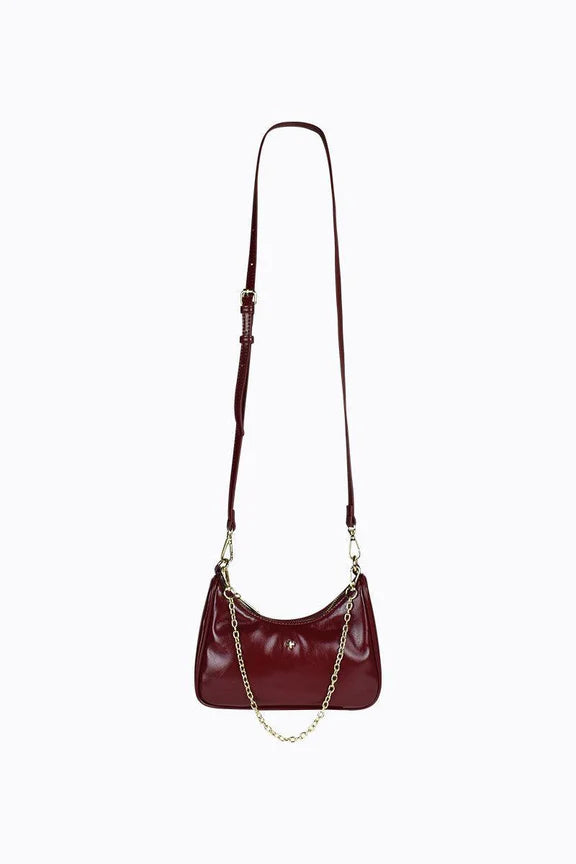 PETA+ JAIN / ENVY CROSSBODY WITH CHAIN / CHERRY CRINKLE/ GOLD