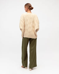 WHITE CLOSET / FLIP LINEN PANTS KAHKI TGL7581-58