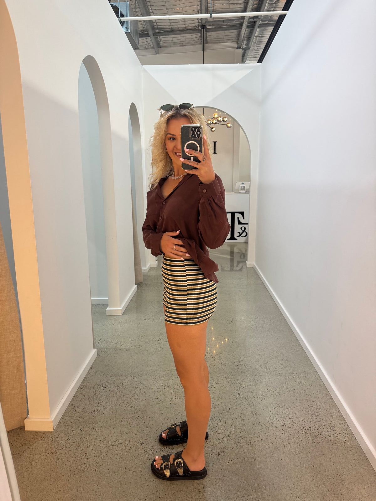 BY FRANKIE / TOFFEE STRIPED SHORTS /132-6