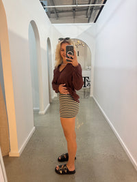 BY FRANKIE / TOFFEE STRIPED SHORTS /132-6