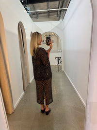 BY FRANKIE / SEQUINS KNIT SKIRT / BLACK  / 163-3