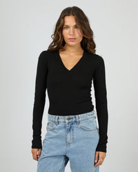 SILENT THEORY ASHTON KNIT LS TOP / 60X5443.BLK