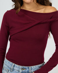 SILENT THEORY ASHTON KNIT LAYERED LS TOP / 60X5444.CHRY