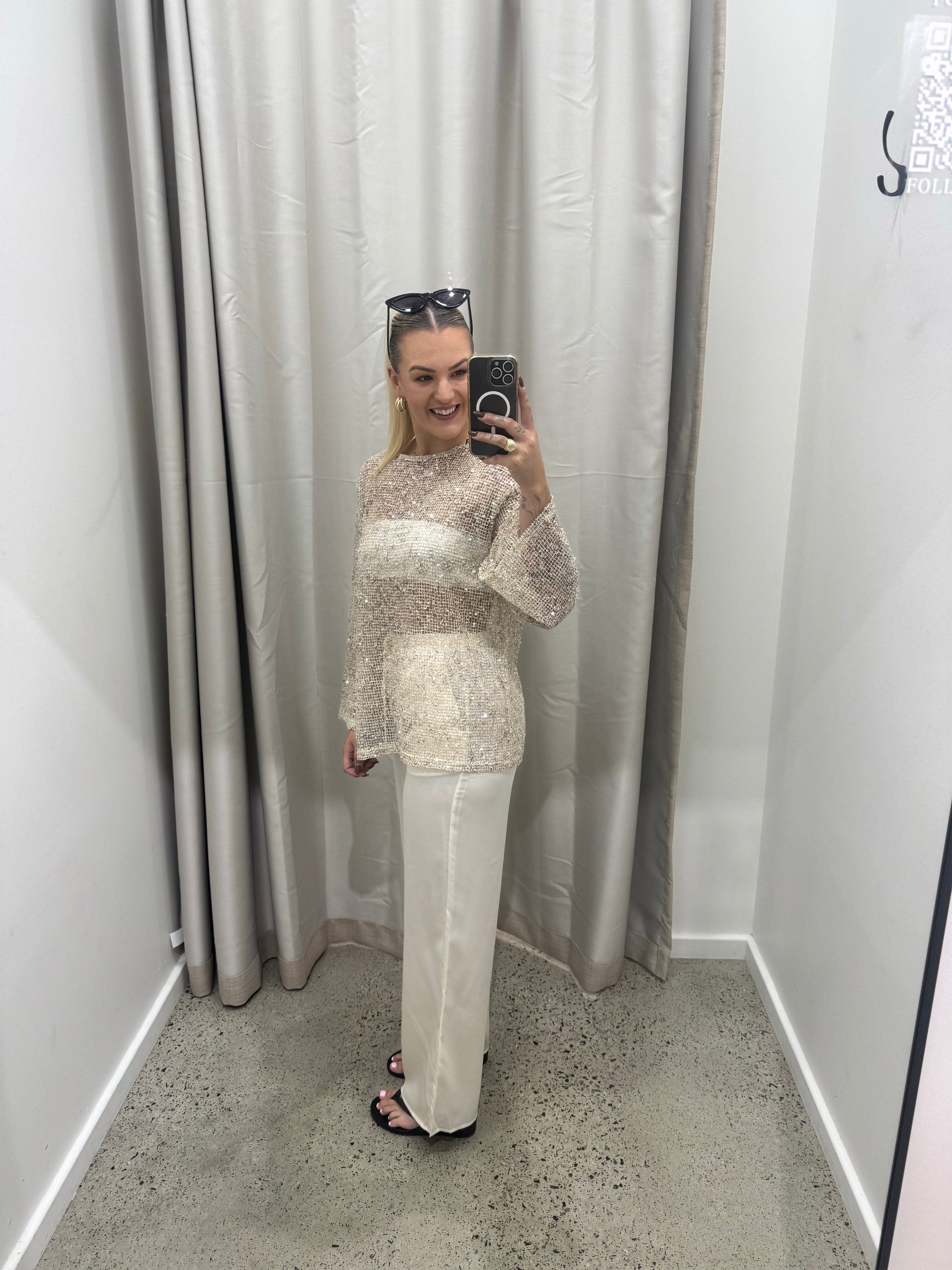 BY FRANKIE / BEIGE SEQUINS L/S / 837-2