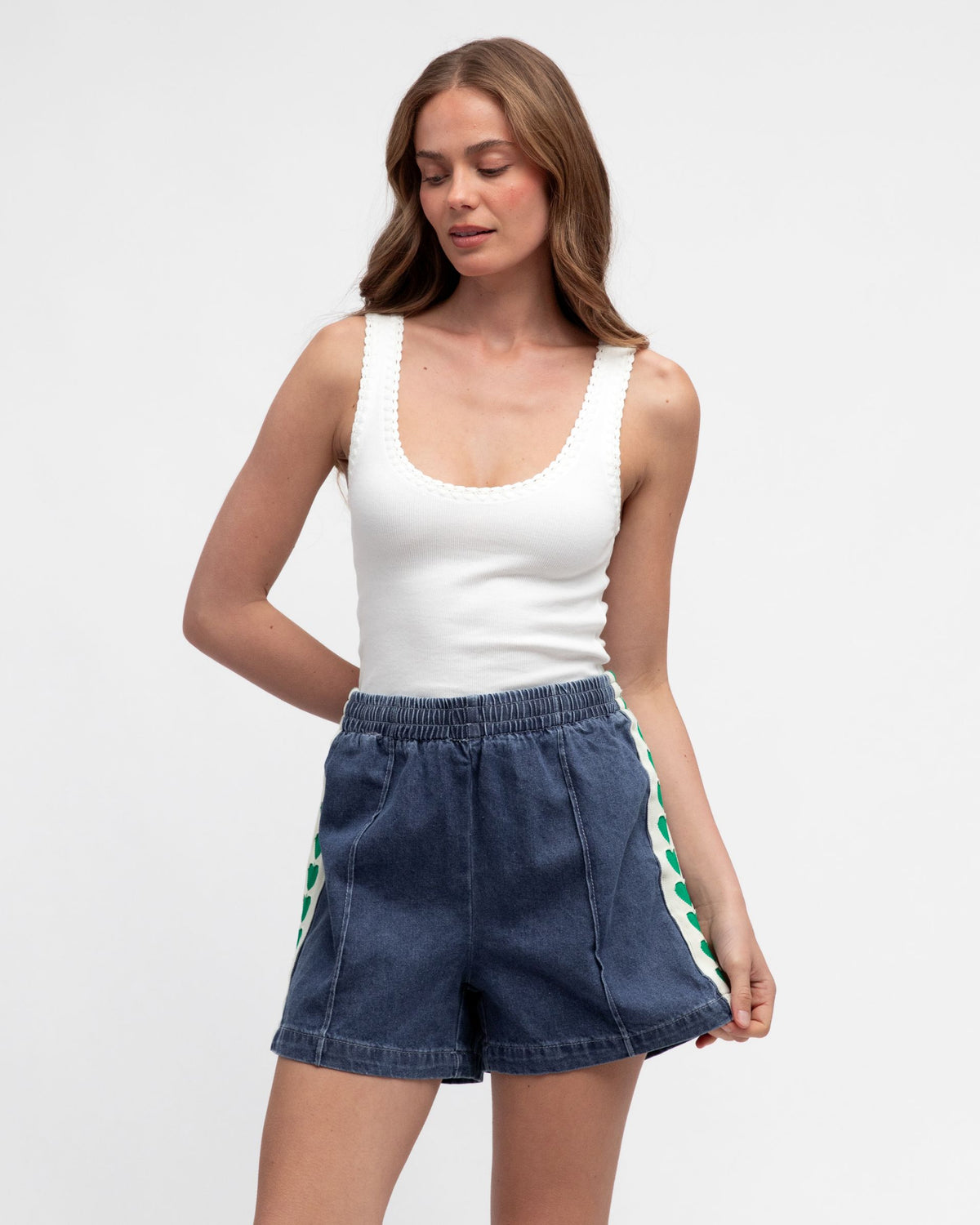 EBBY & I / I HEART YOU / GREEN / SHORTS / VV11492