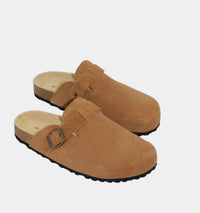 HUMAN / LARA SLIDE / TAN  SUEDE