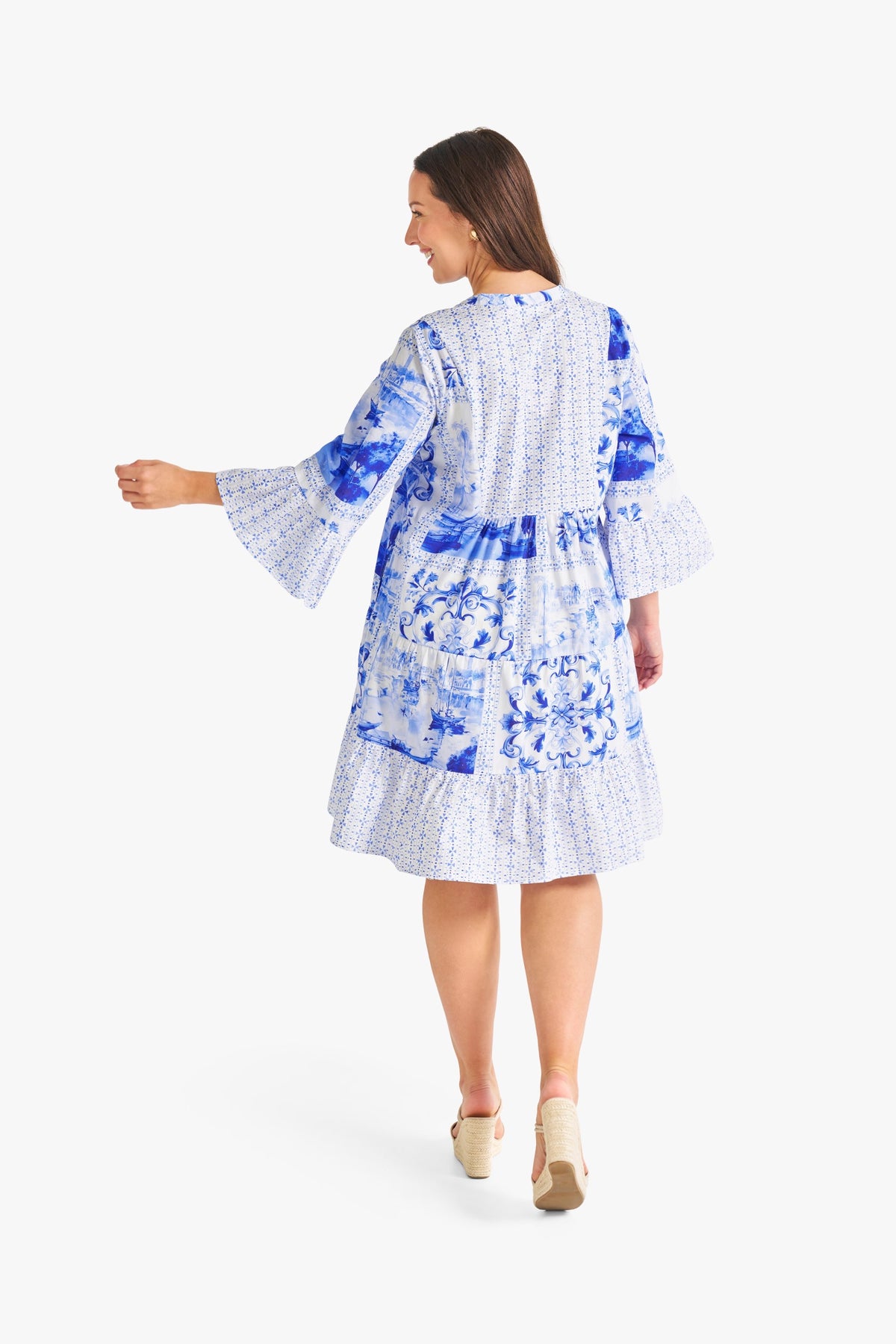 Coastal Blue Knee Length Dress