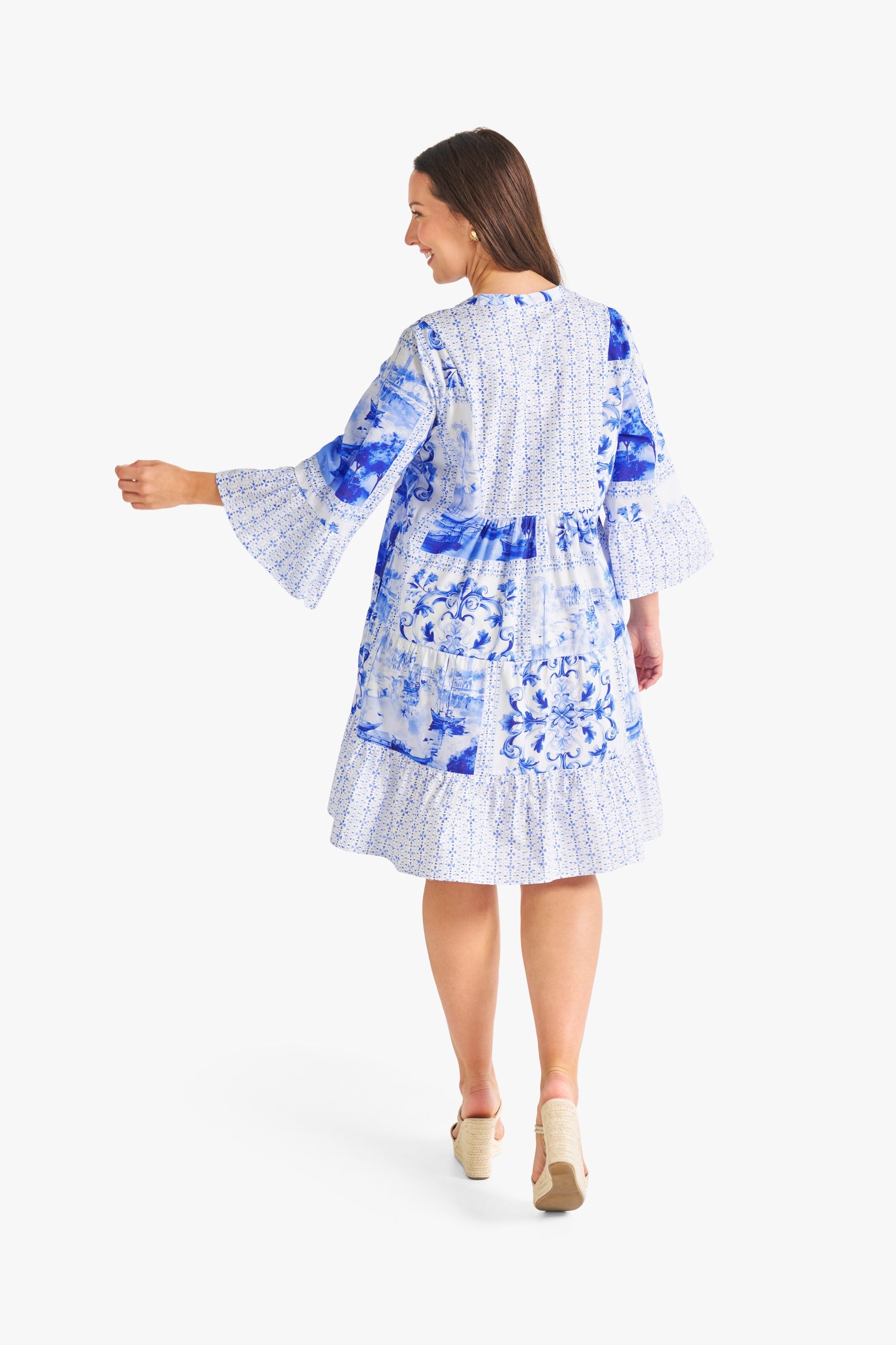 Coastal Blue Knee Length Dress
