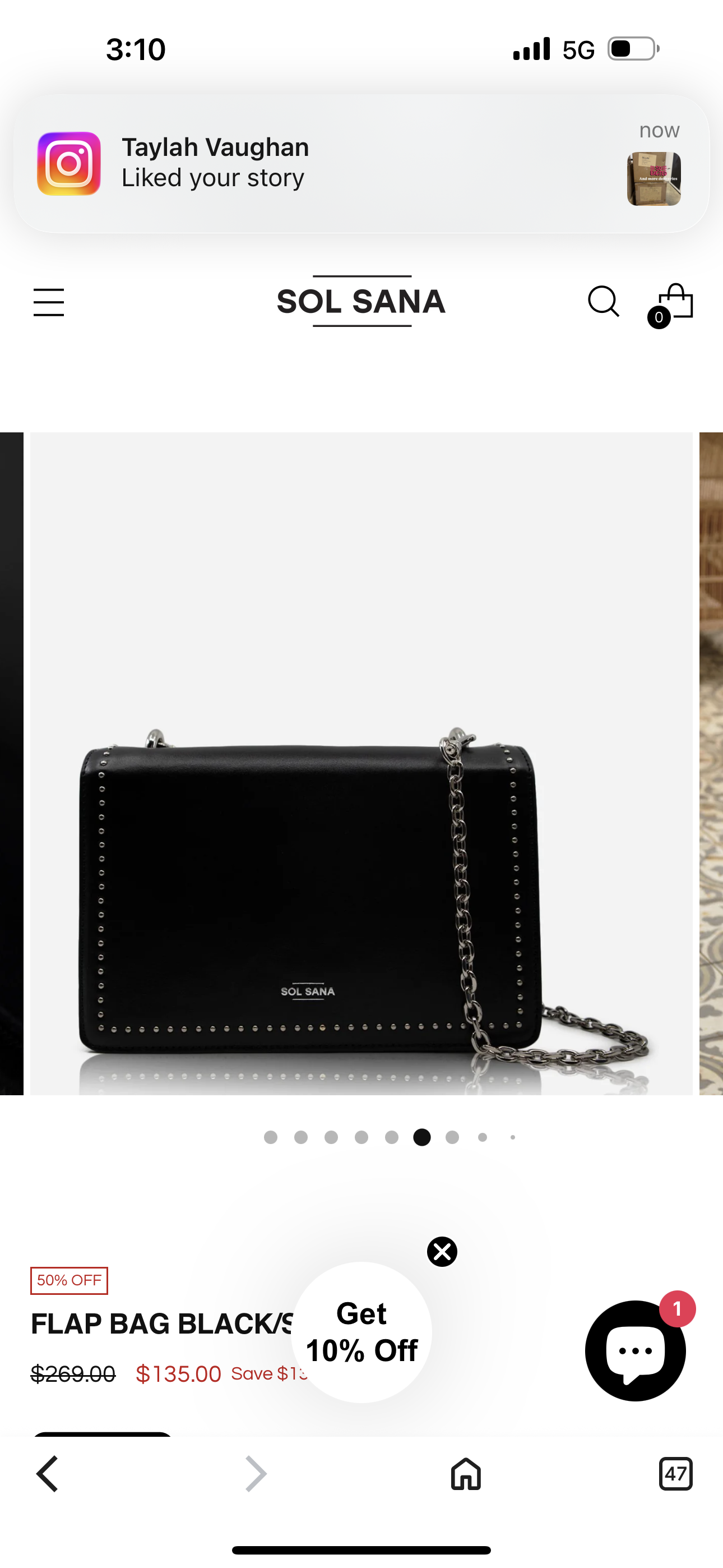 SOL SANA / FLAP BAG / SILVER