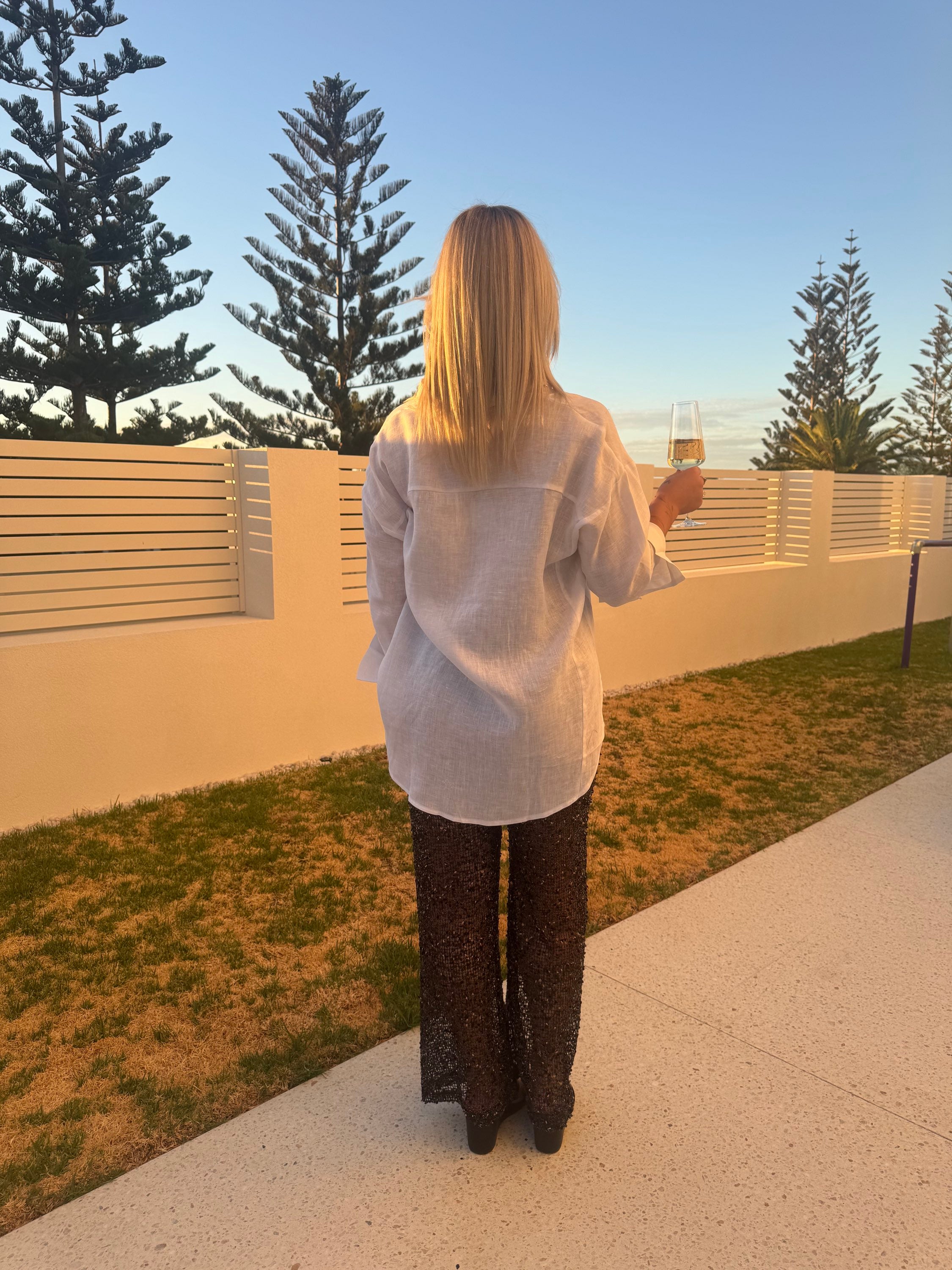 BY FRANKIE / SEQUINS KNIT PANTS / BLACK / 694