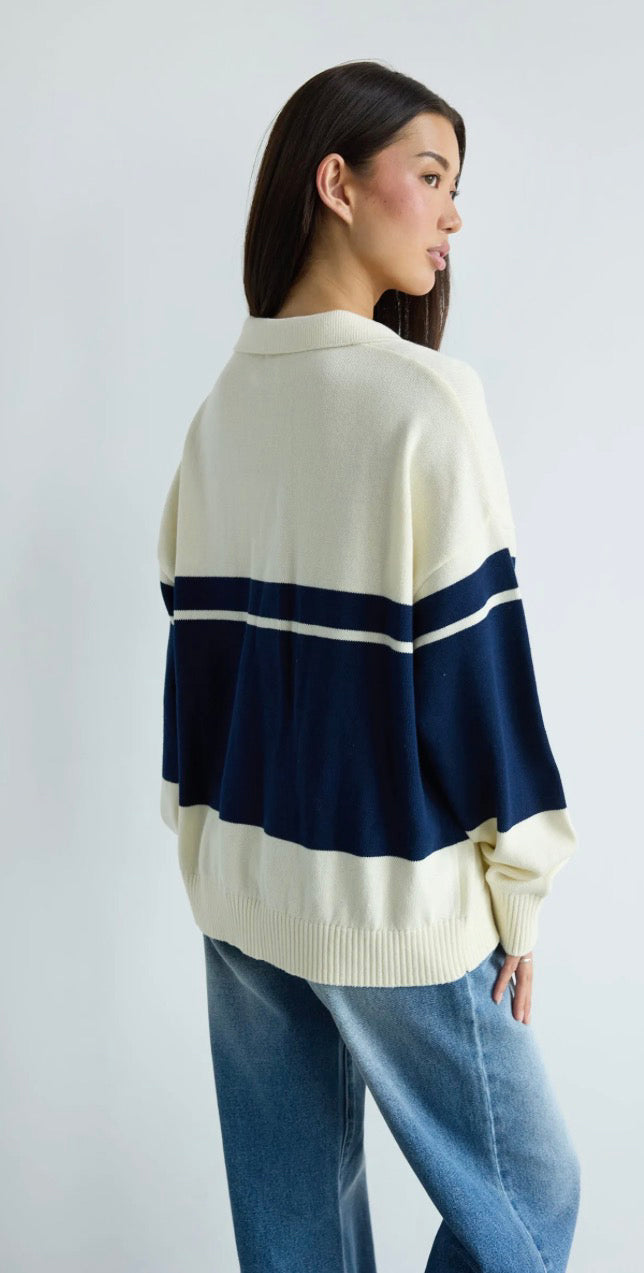 ABRAND / 99 RUGBY KNIT TOP / A62N03