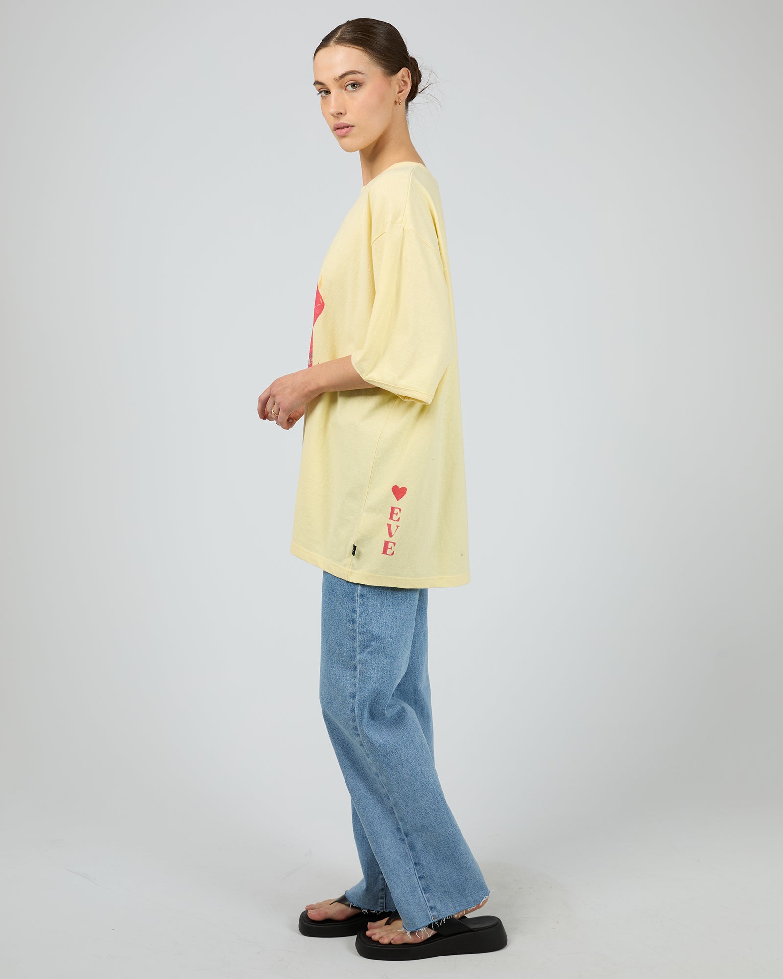 ALL ABOUT EVE / SNAKE EYES OVERSIZED TEE / LEMON / 6469033