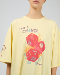 ALL ABOUT EVE / SNAKE EYES OVERSIZED TEE / LEMON / 6469033