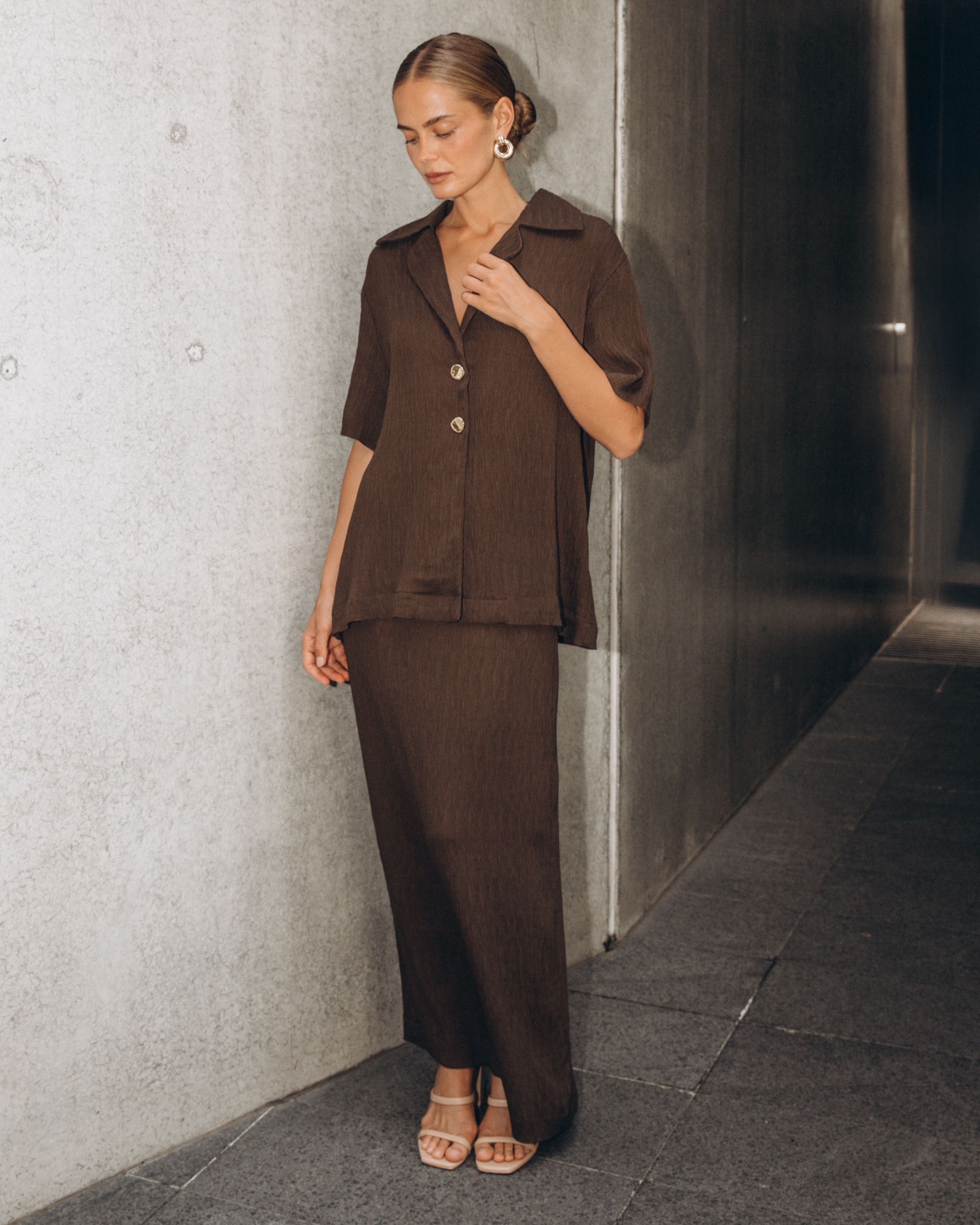 WHITE CLOSET / FRAN CHOCOLATE SKIRT / TF11535