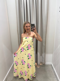 BY FRANKIE / YELLOW POKA MAXI DRESS / 930-56