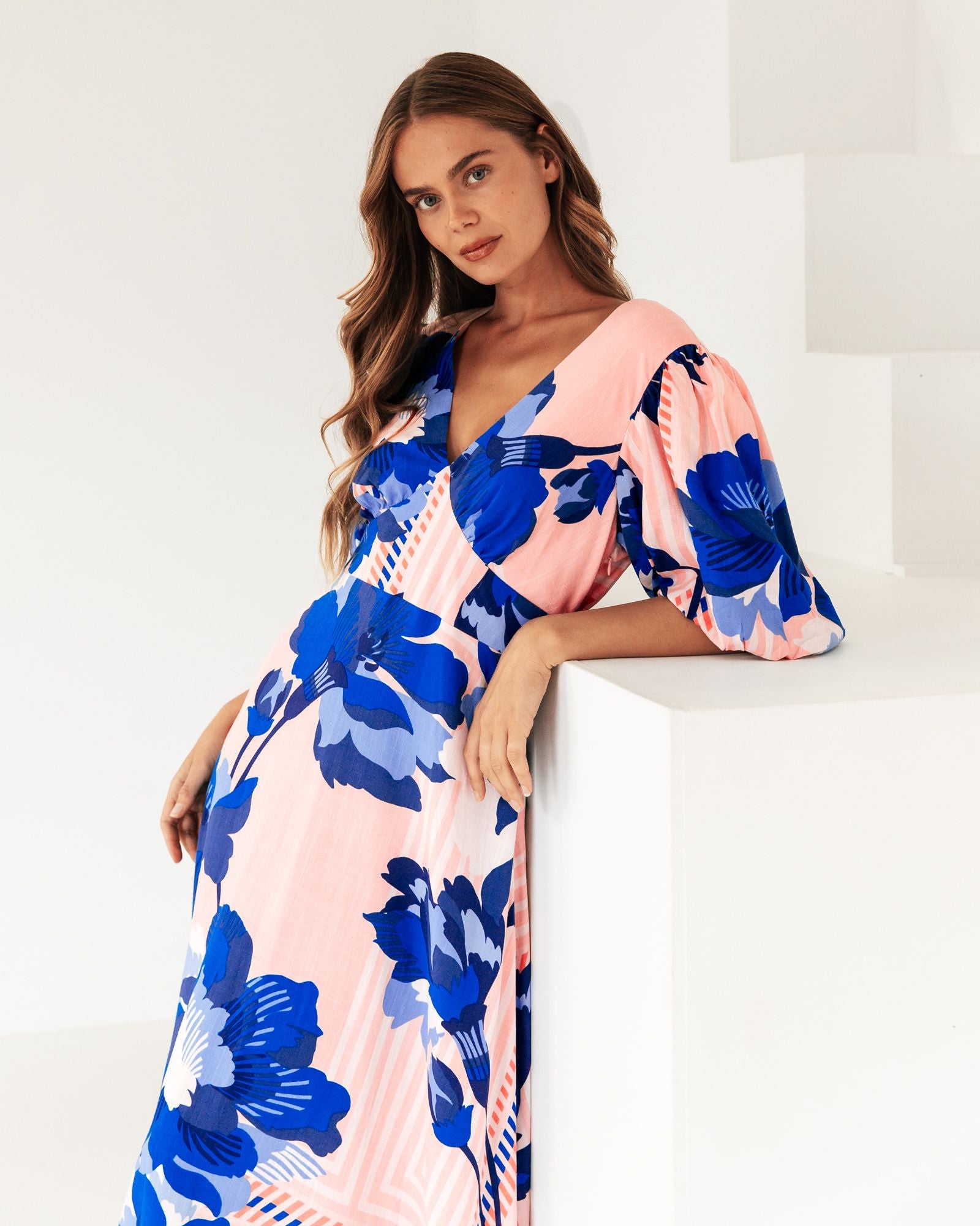 EBBY & I / SAPHIRE BLOOM DRESS / VVNE11105