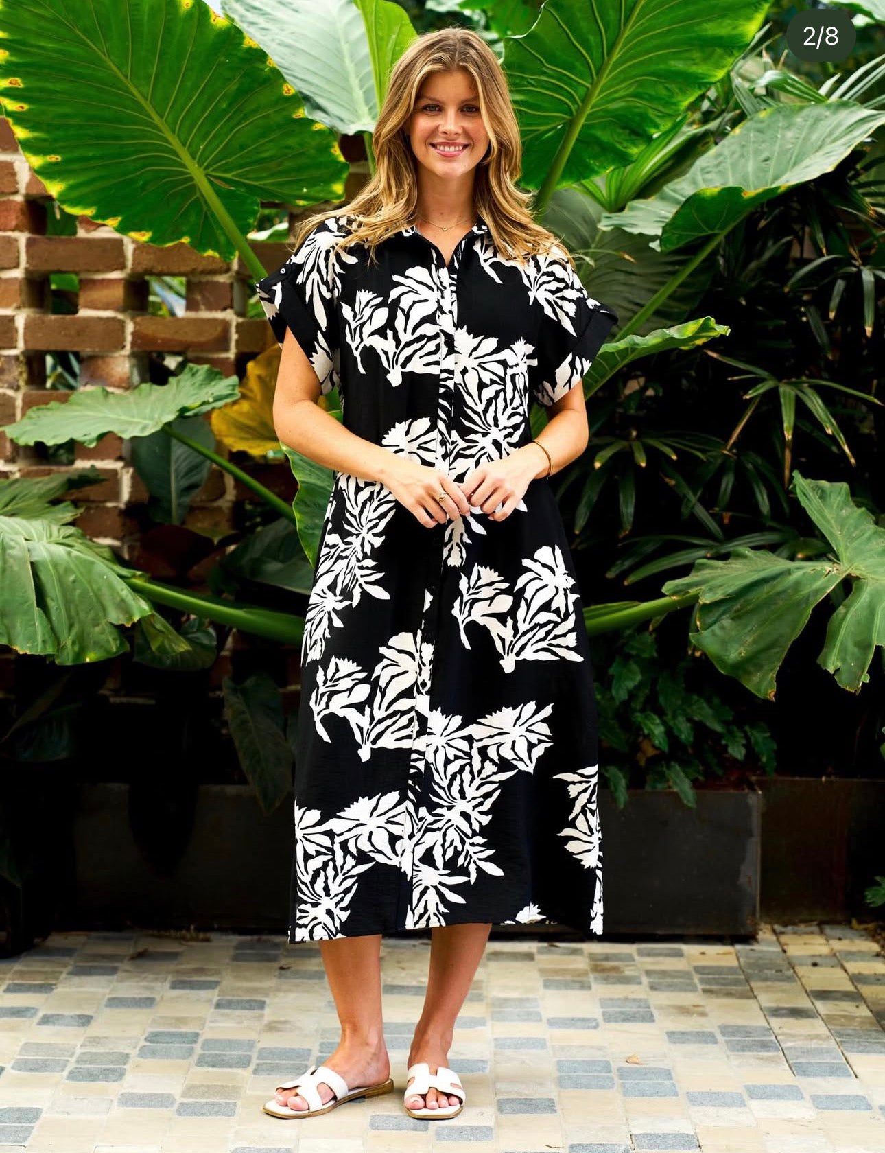 BOHO AUSTRALIA / BLACK FLOWER DRESS / C25192637
