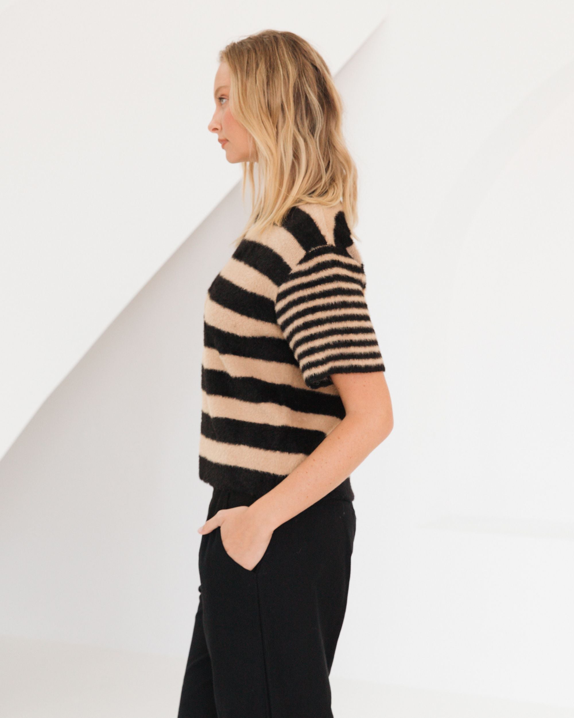 PAPER HEART / VANESSA KNIT TEE / BLK PH13931