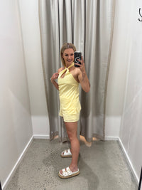 BY FRANKIE/ YELLOW HALTER BEAD TOP / 741-4
