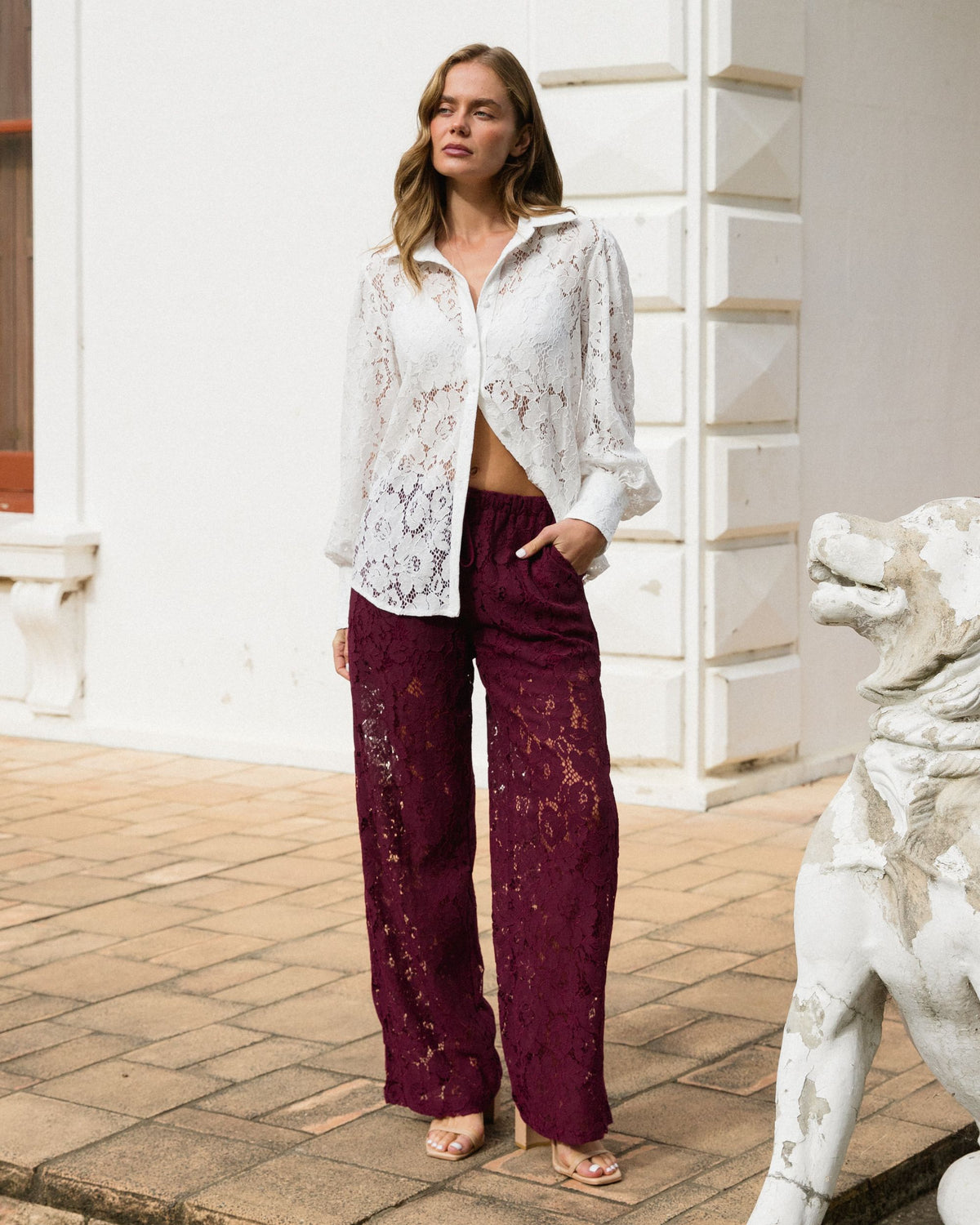 EBBY & I / ROSIE LACE SHIRT / WHITE / VV11271