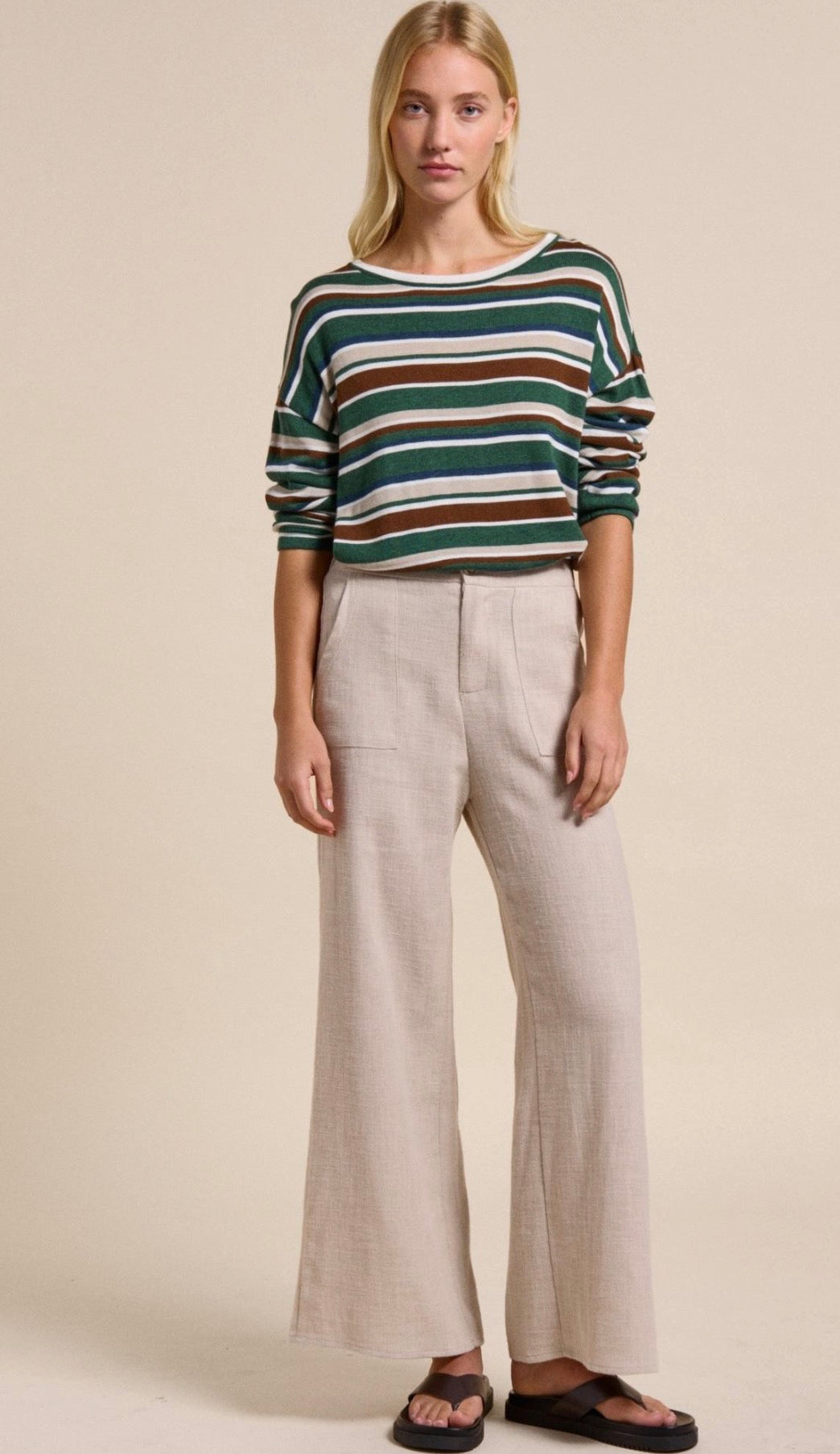 LITTLE LIES / OSAKA LINEN OATMEAL PANTS / R24122901