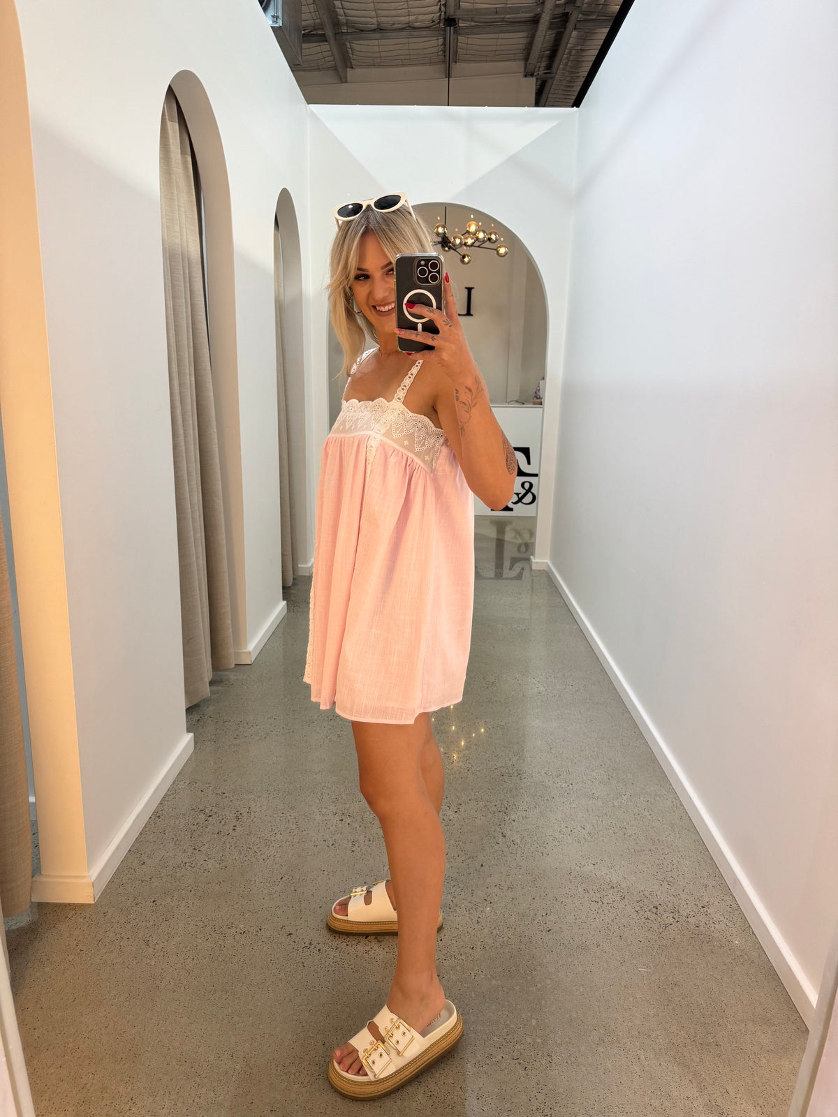 BY FRANKIE / PINK LACE DRESS / 747-3