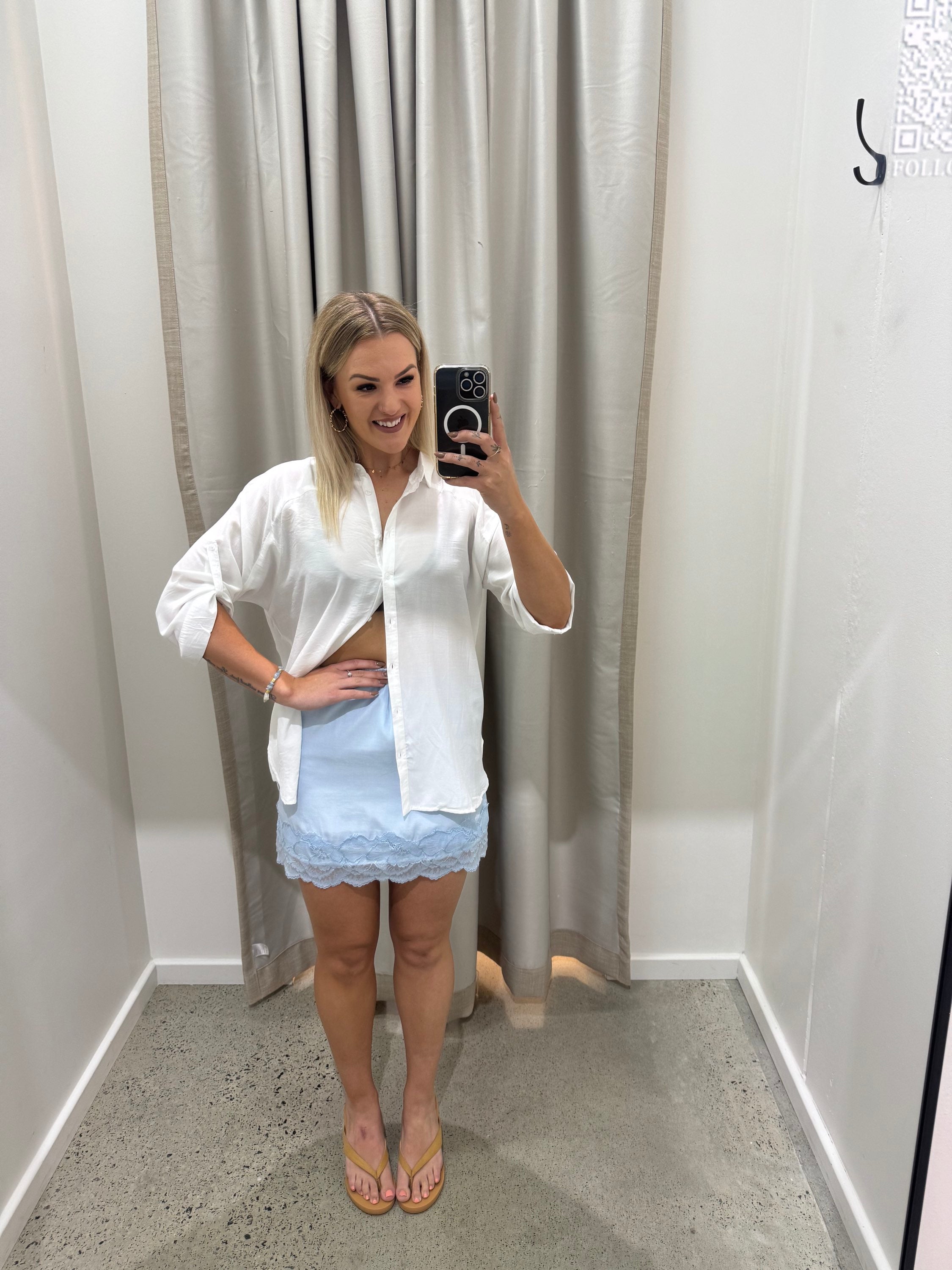 BY FRANKIE / CUPRO PALE BLUE SKIRT / 585-5