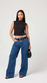 ABRAND / 95 BAGGY PETITE BELLA / MID BLUE / A42J77