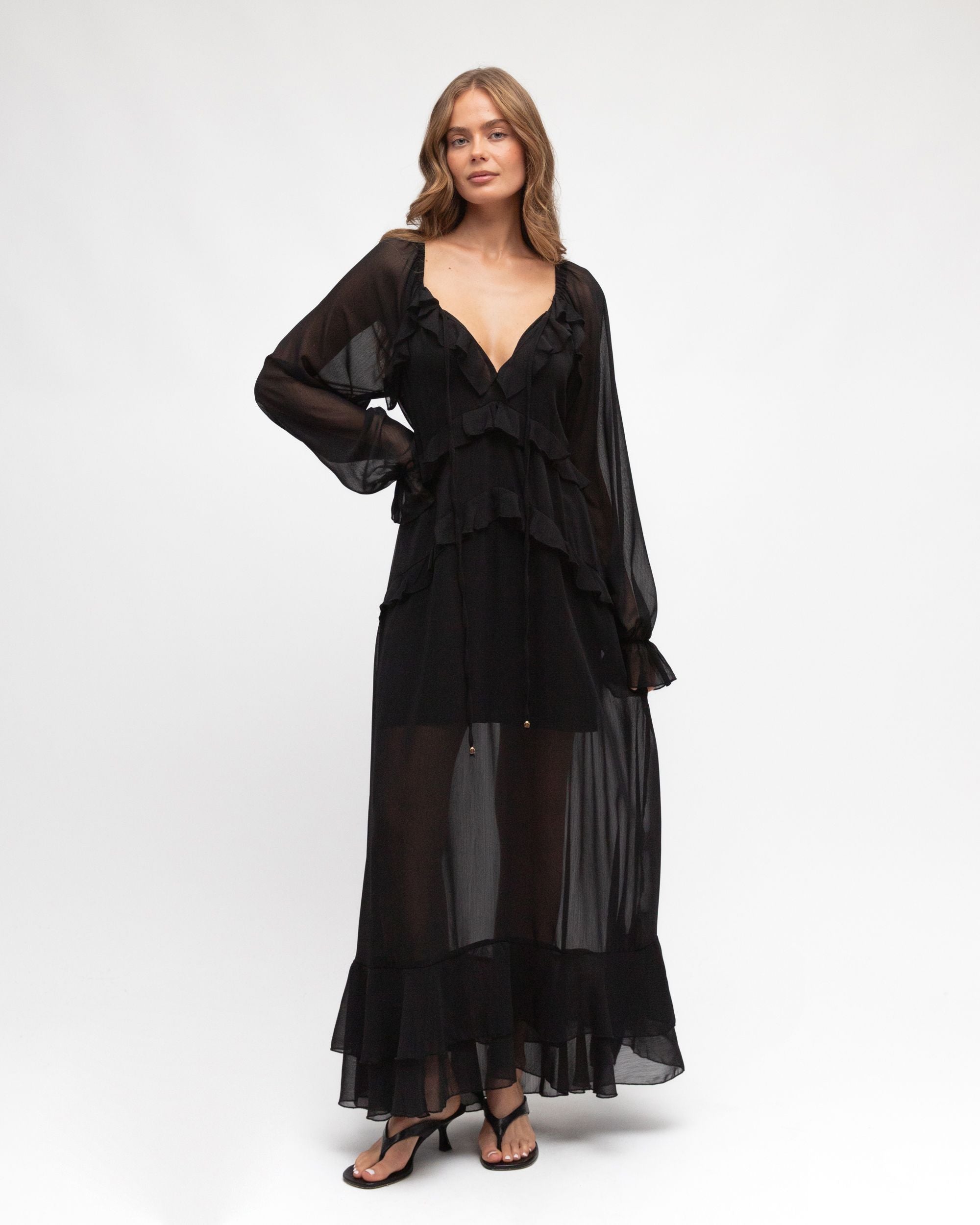 EBBY & I / KALINDA DRESS / BLACK / VV11319