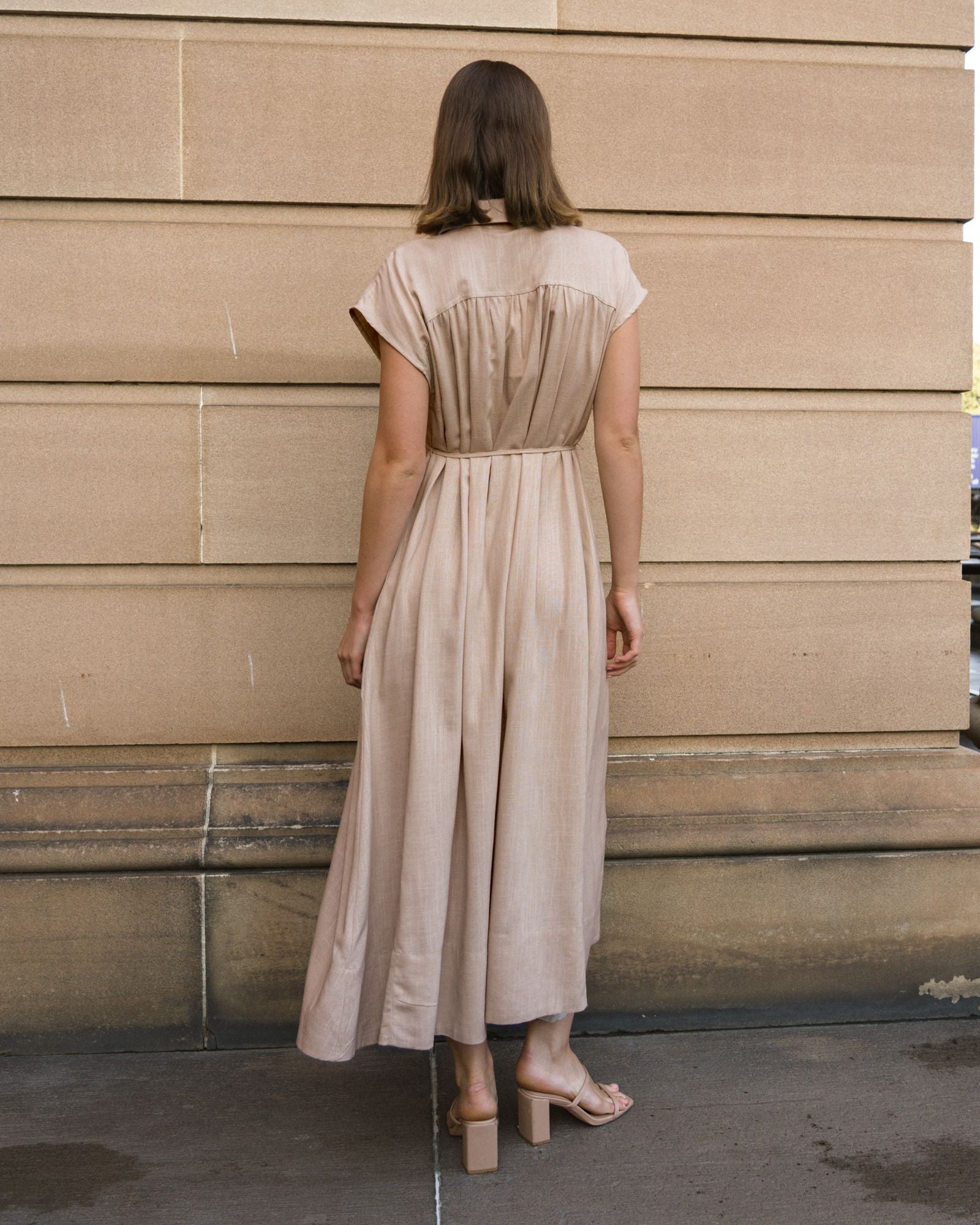 WHITE CLOSET / MARIETTE SHIRT DRESS / NATURAL / TF10746