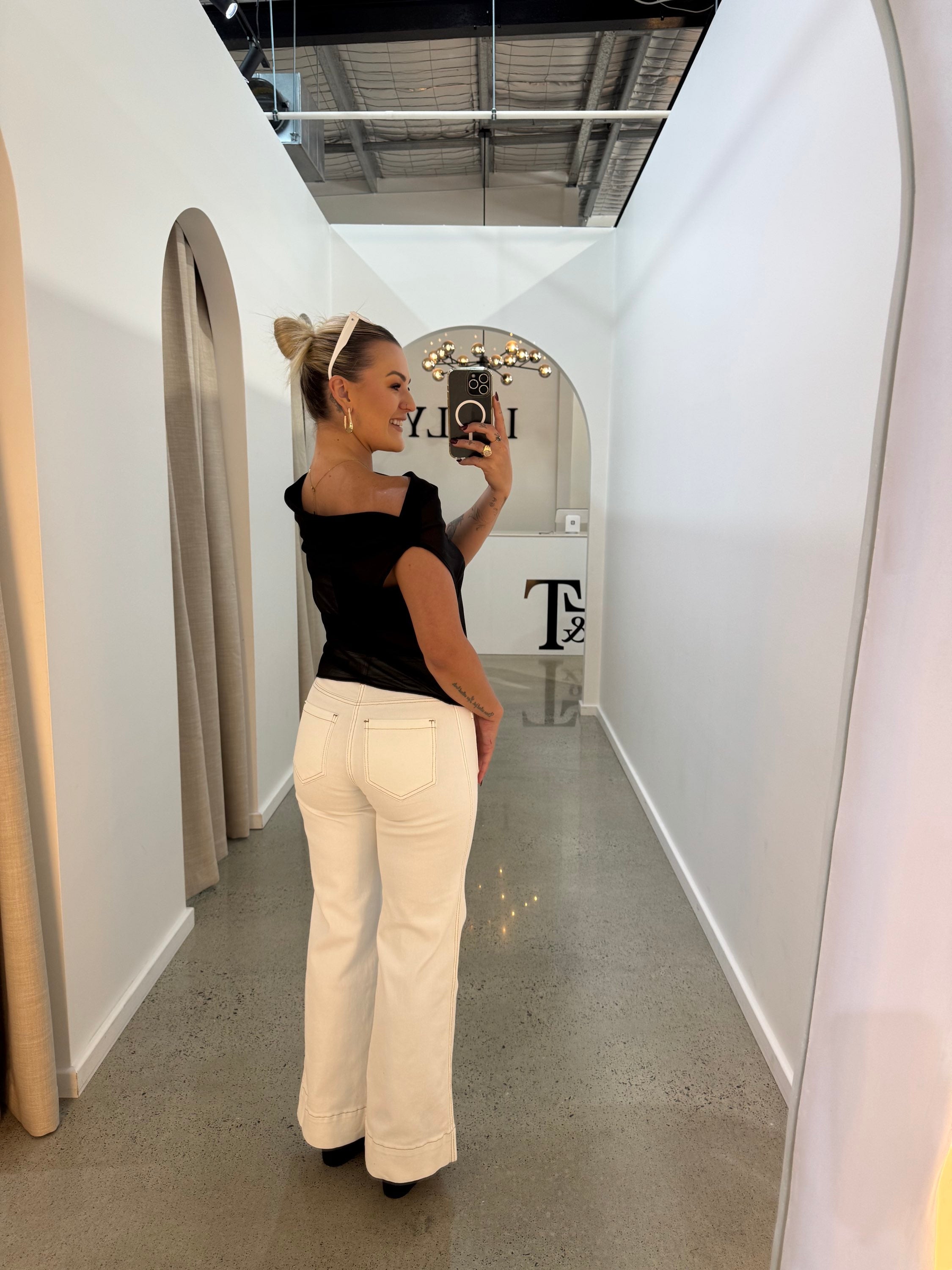 BY FRANKIE / BLACK SHEER OFF SHOULDER / 718