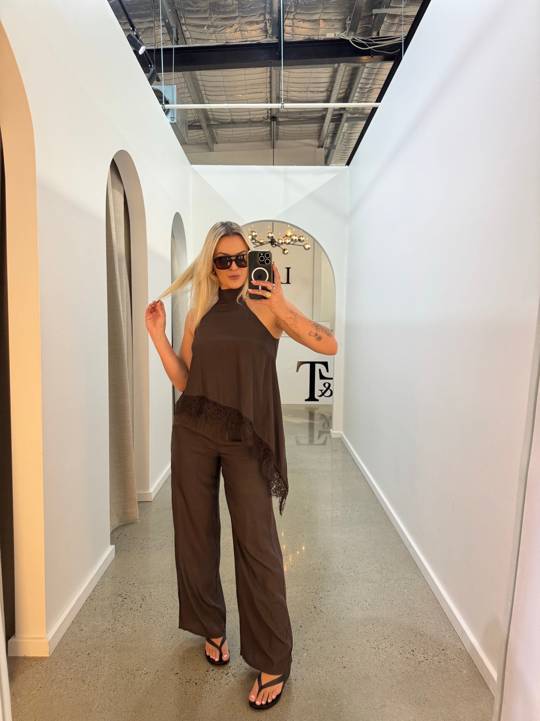 BY FRANKIE / MOCHA CUPRO PANTS  / 202613-2