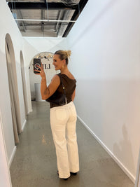 BY FRANKIE / CHOCOLATE SHEER OFF SHOULDER / 718-2