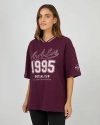 ALL ABOUT EVE / NINETY FIVE V-NECK TEE / WINE / 6477134