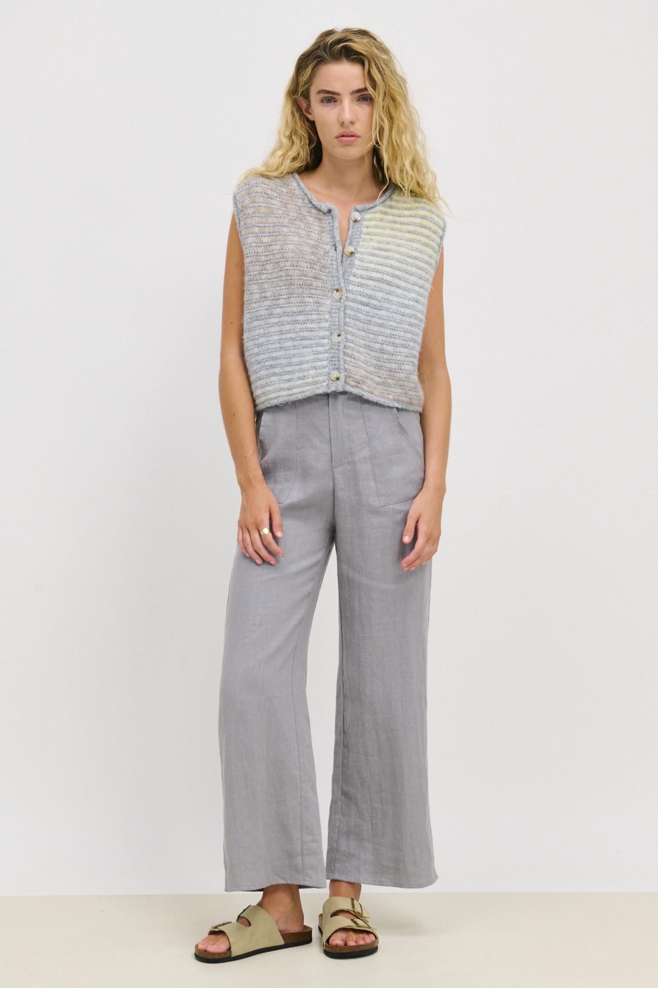 LITTLE LIES / JUDE LINEN PANTS / GREY / R22062008