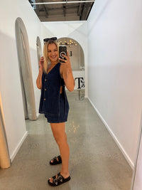 BY FRANKIE / DARK DENIM PANEL SHORTS / 66-1