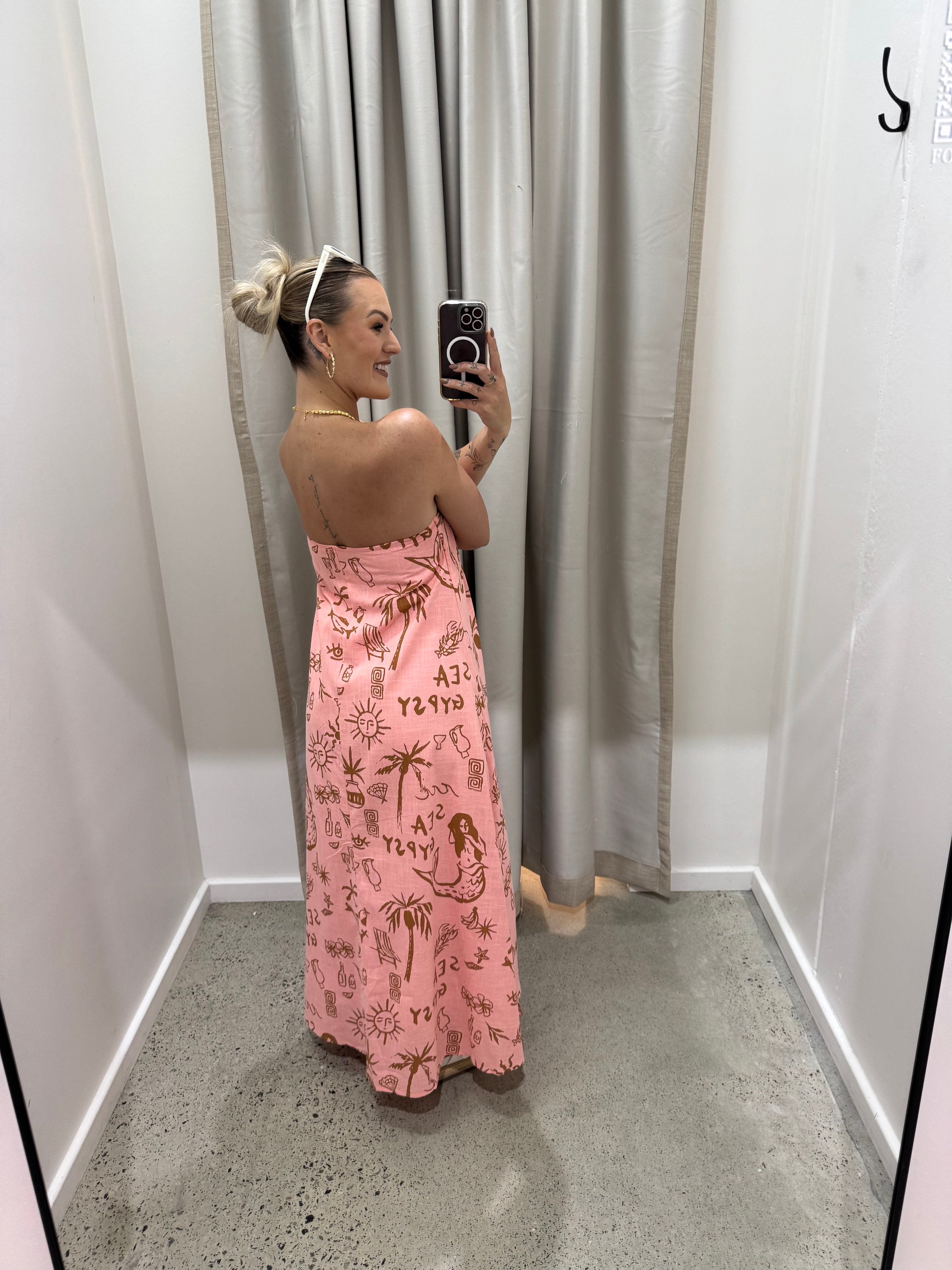 BY FRANKIE / PEACH GYPSY SEA MAXI DRESS / 930-58