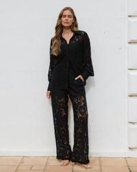 EBBY & I / ROSIE LACE SHIRT / BLACK / VVII271