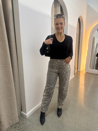 BY FRANKIE / LEOPARD BARRELLED JEANS / 934-6