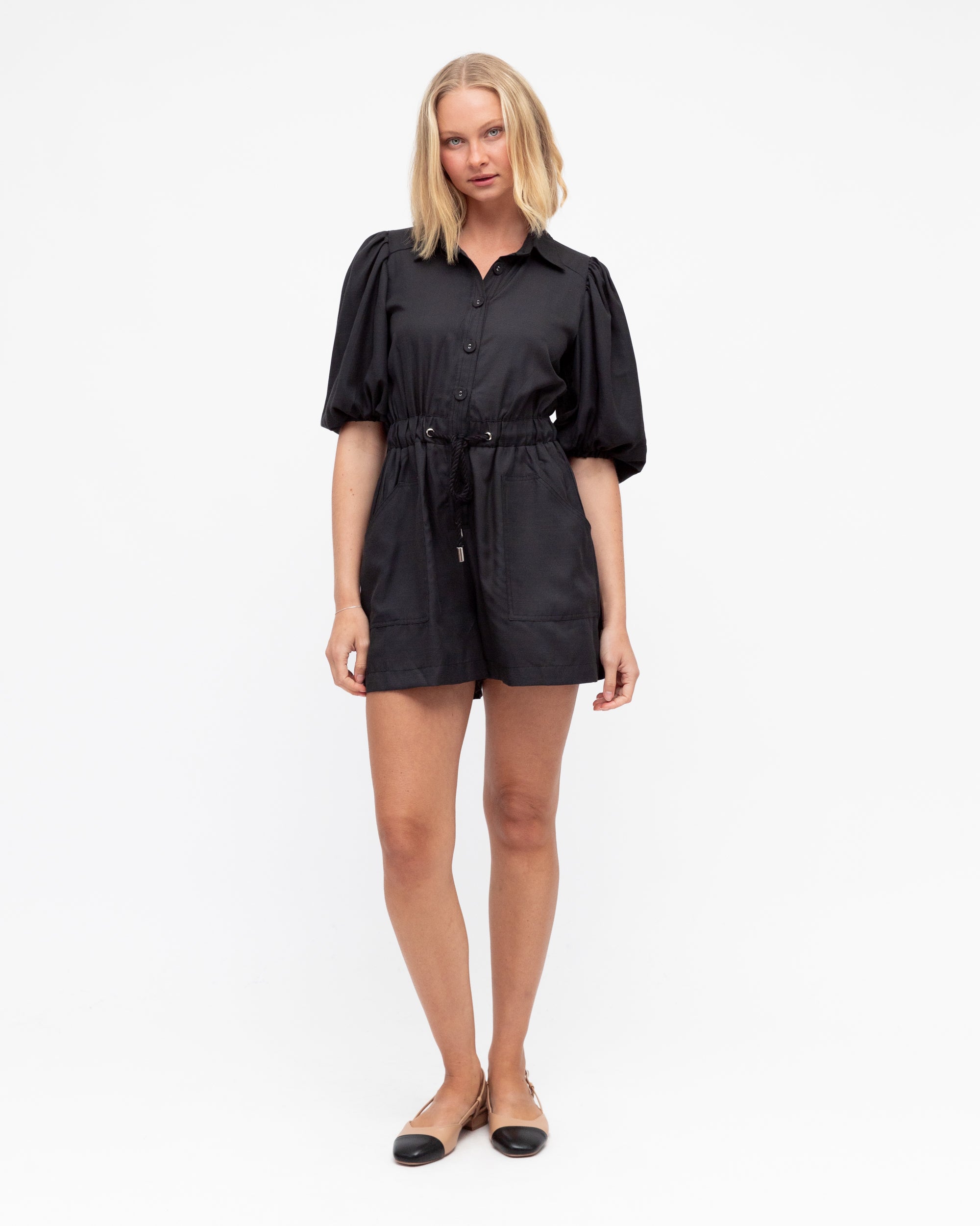 WHITE CLOSET / PARIS PLAYSUIT / BLK / TF8680-2