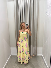 BY FRANKIE / YELLOW POKA MAXI DRESS / 930-56