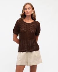 WHITE CLOSET / JASMINE CROCHET KNIT TEE / TF11215