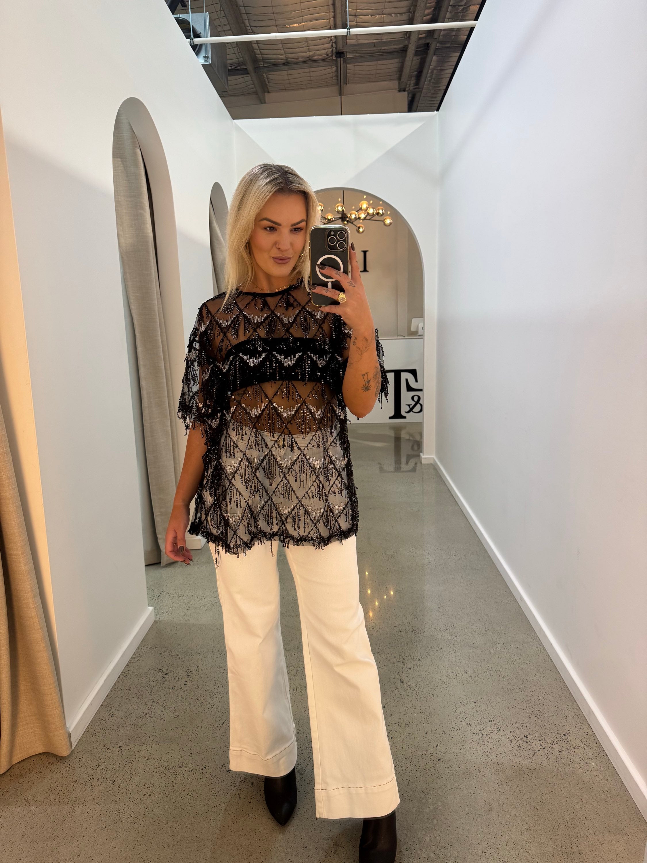 BY FRANKIE / BLACK OVERSIZED TASSEL SEQUIN / 231-14