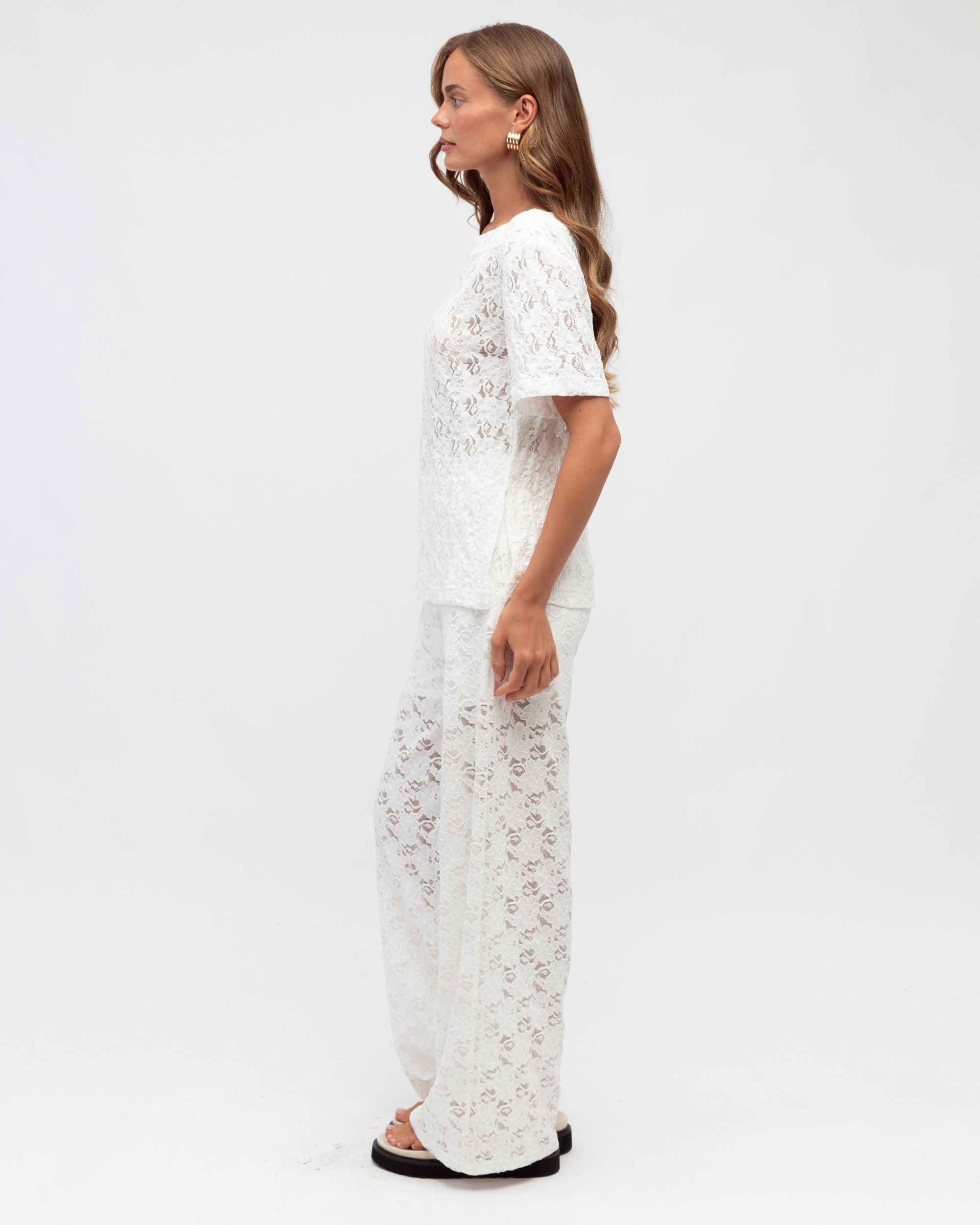WHITE CLOSET / JENNA LACE TEE / IVORY/ TF10936-2