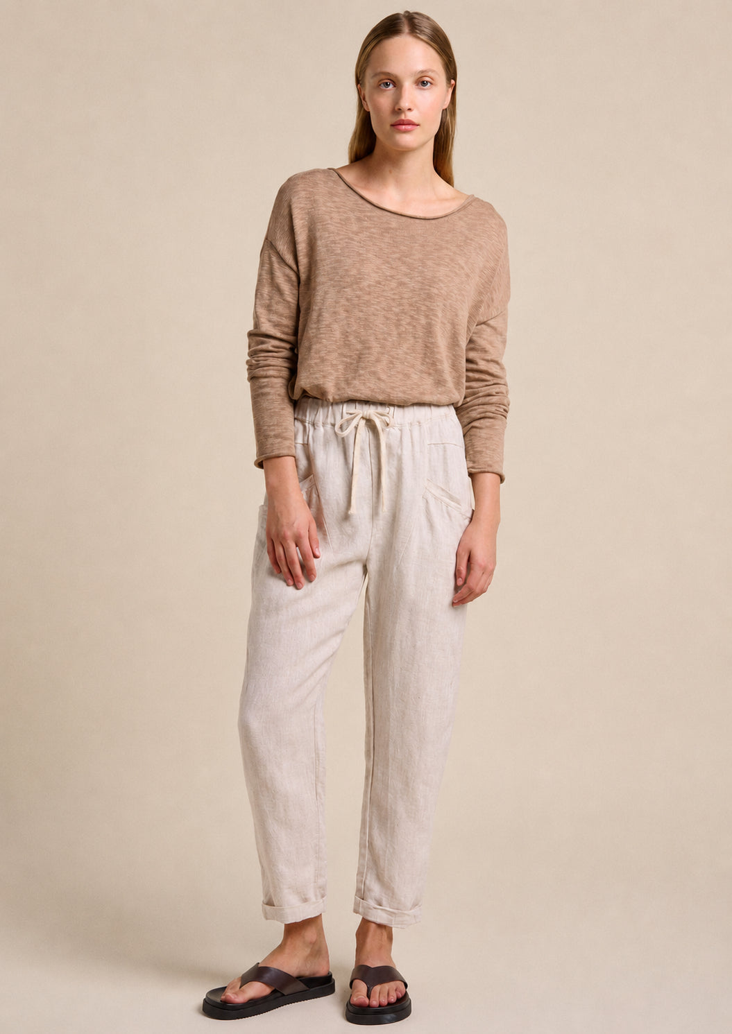 LITTLE LIES / NELLIE TOP / TAUPE / S23052904