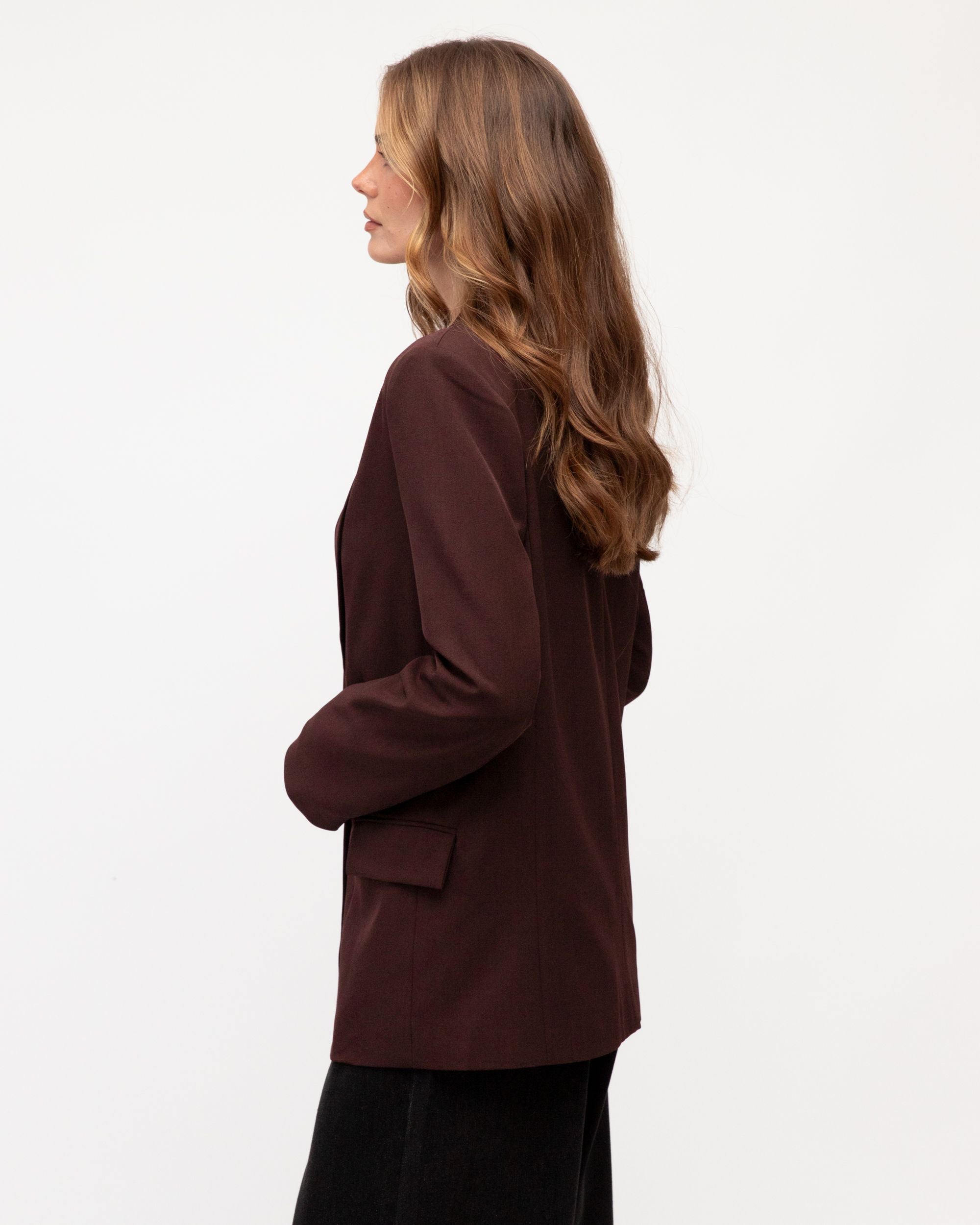 EBBY & I / OFF DUTY BLAZER / WINE / VV12089