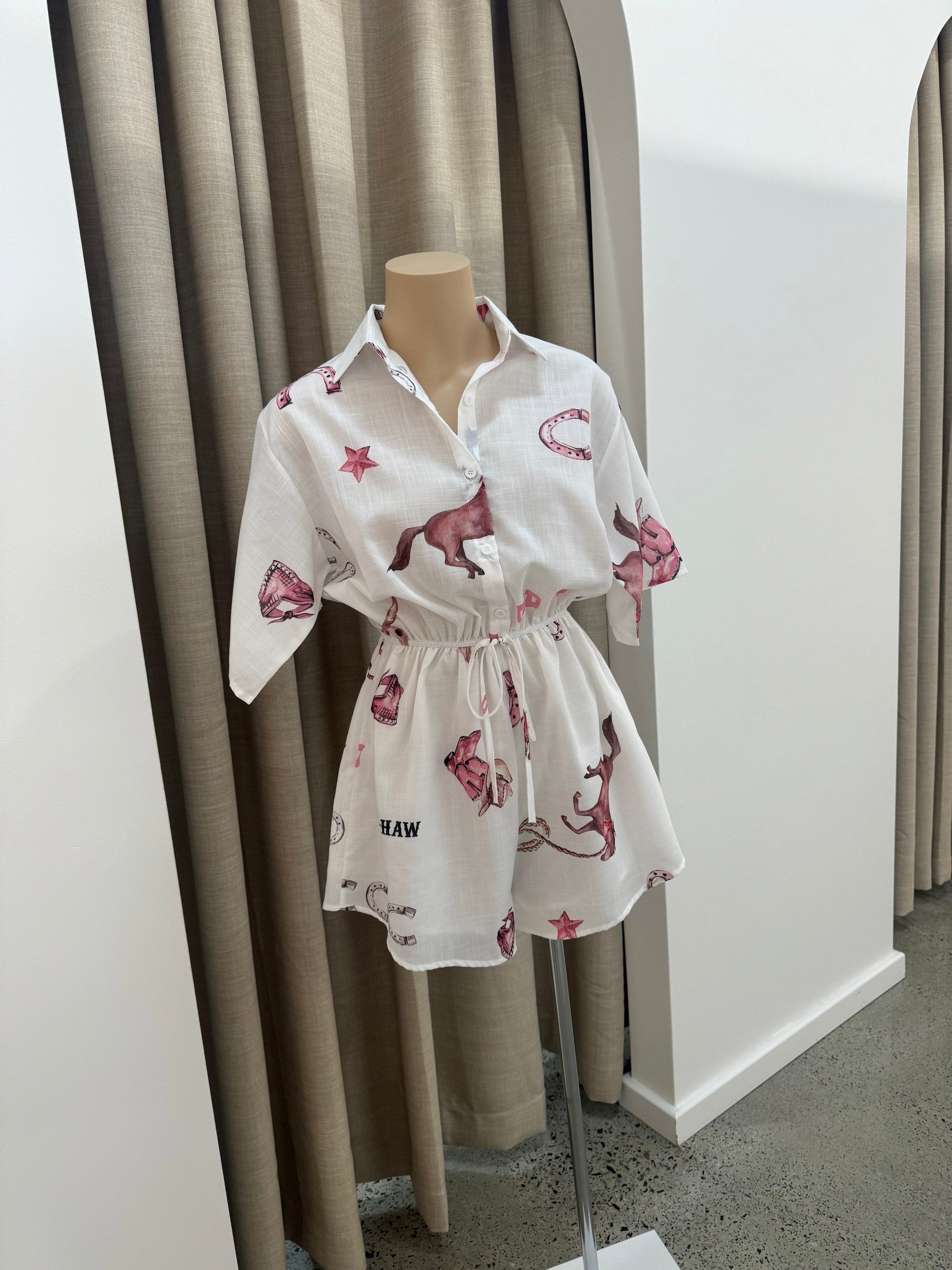 BY FRANKIE - RODEO PLAYSUIT - WHITE